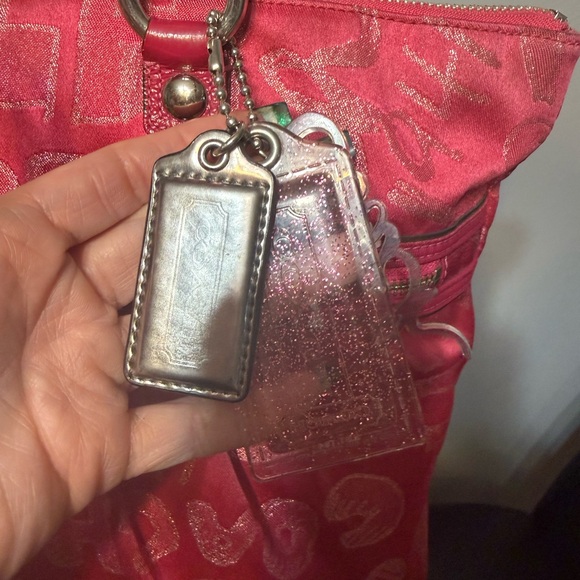 Coach Poppy Storypatch Glam Tote Hot Pink Jacquard Metallic Trim 2010 - Picture 7 of 16